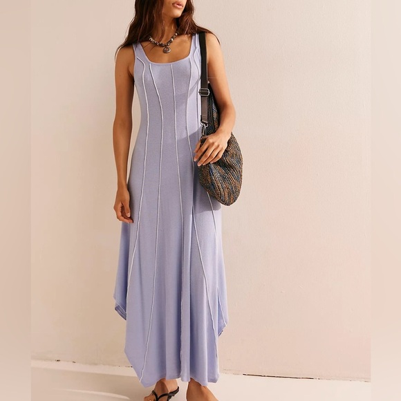 FREE PEOPLE Corrine Midi, Elegant Lavender Sleeveless Dress Medium NWT - Picture 1 of 11